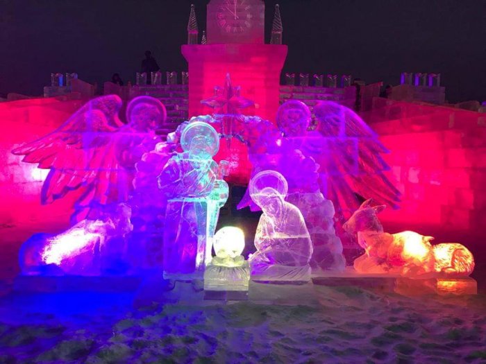 Творческой группой "Арт Блисс" создана Рождественская композиция на Фестивале Ледовая Москва на Поклонной горе